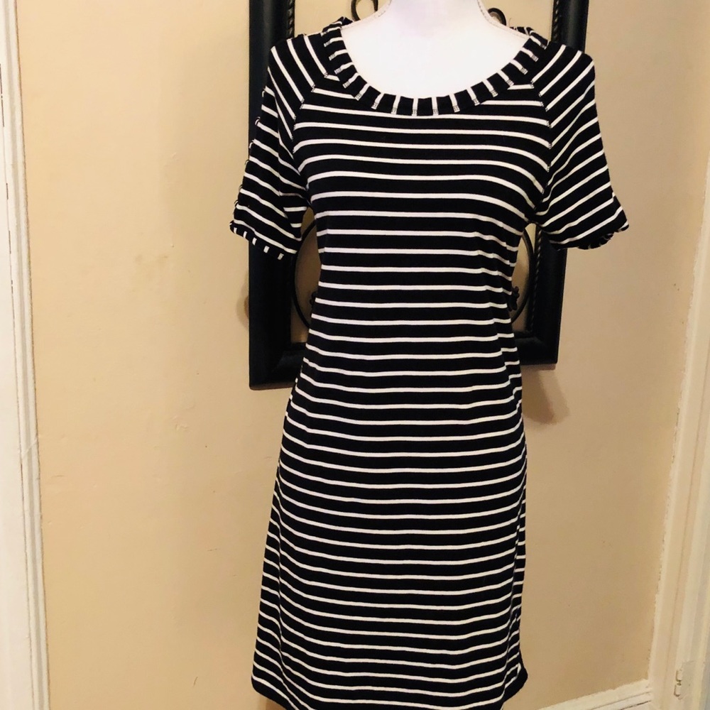 Black & white striped T-shirt dress